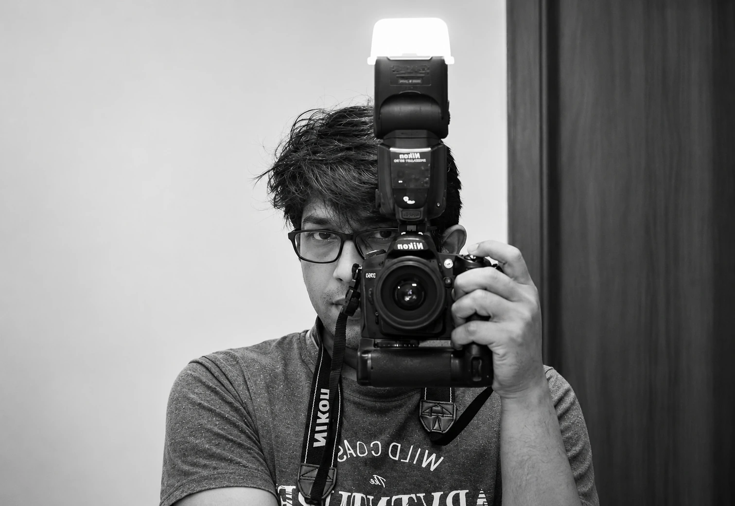 Black and white portrait of Ashik Masud