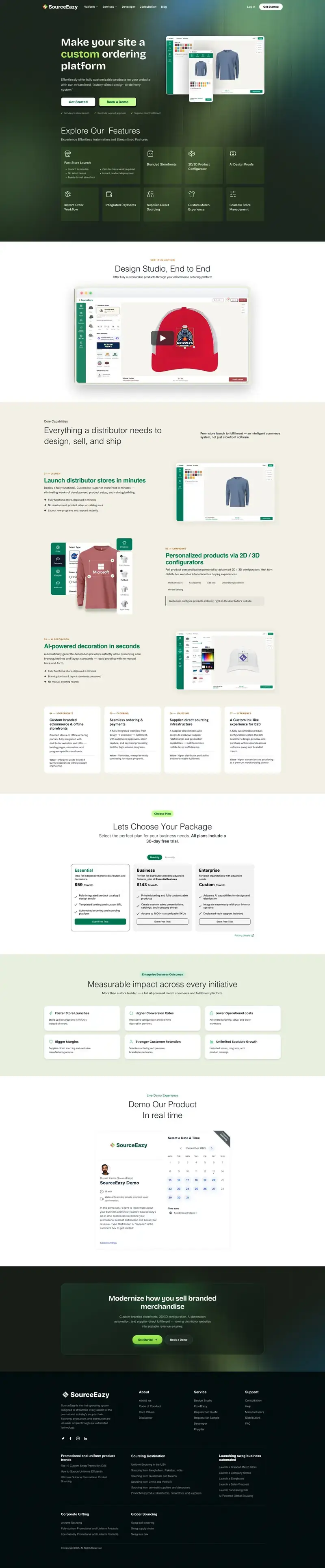 Design Studio landing page, full length